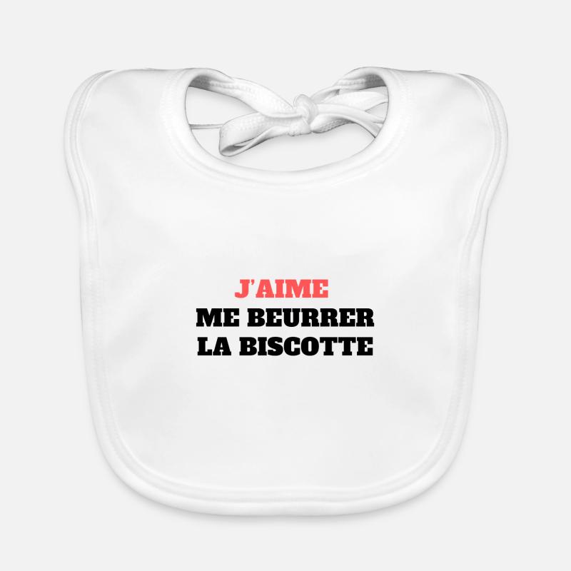 "Me beurrer la biscotte" Bavoir bio Bébé