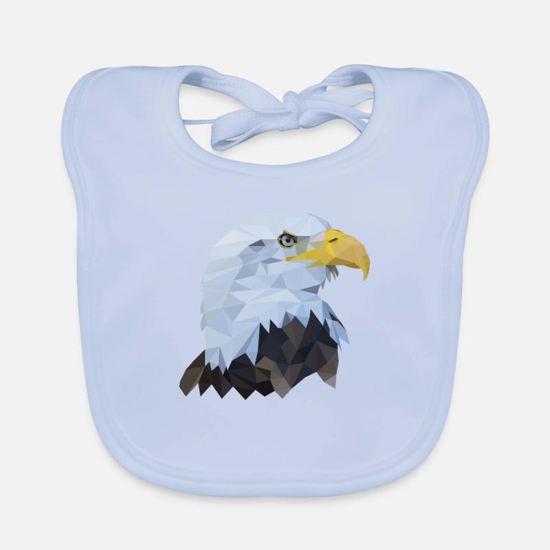 Eagle head polygon bird Organic Baby Bibs