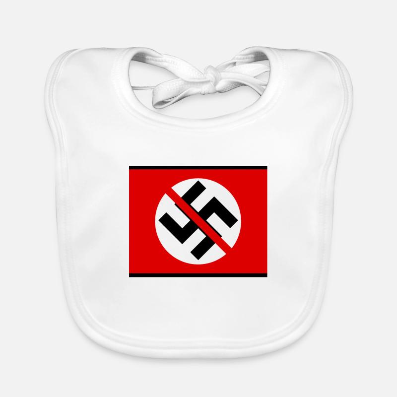 Aucun symbole de croix gammée - Bavoir bio Bébé - blanc
