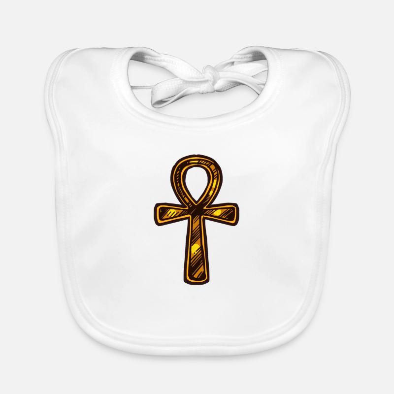 Ankh Egyptienne dorée Bavoir bio Bébé