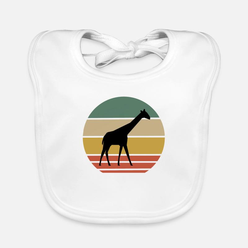 Retro Giraffen Print Baby Bio-Lätzchen
