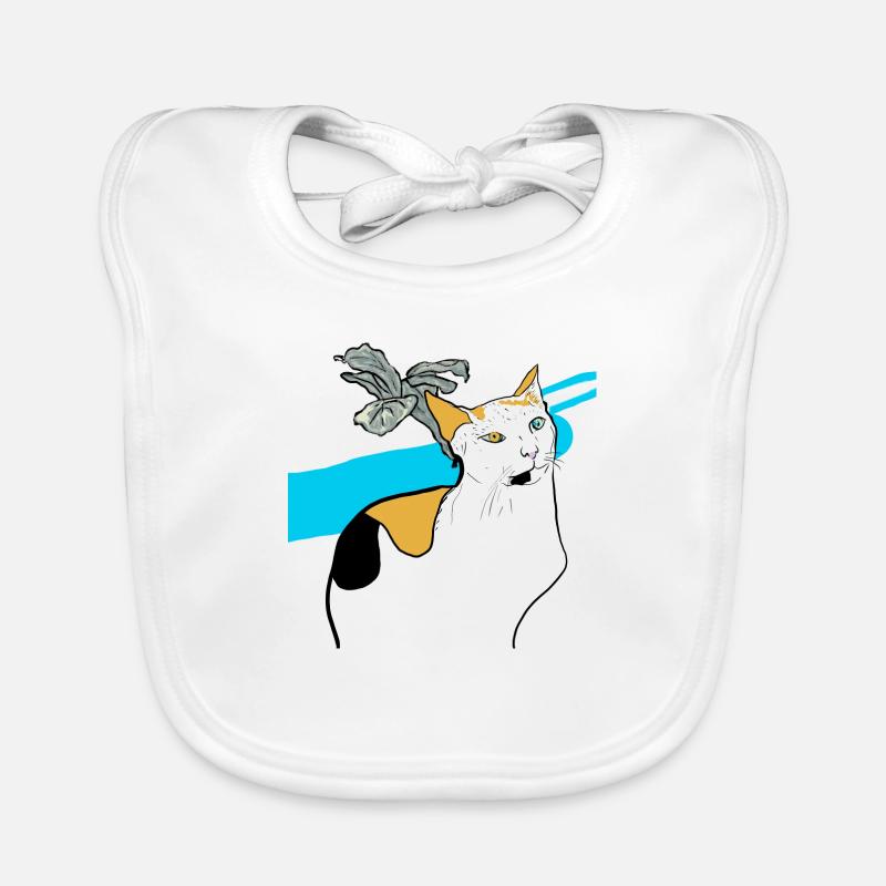 sitting cat Organic Baby Bibs