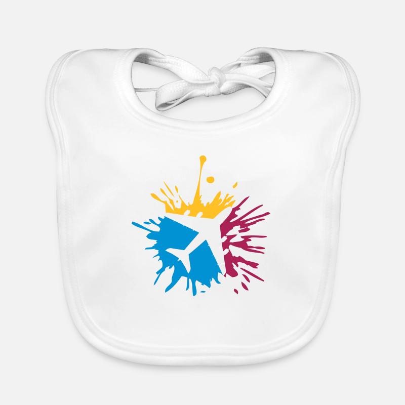 Colorful drop plane Organic Baby Bibs