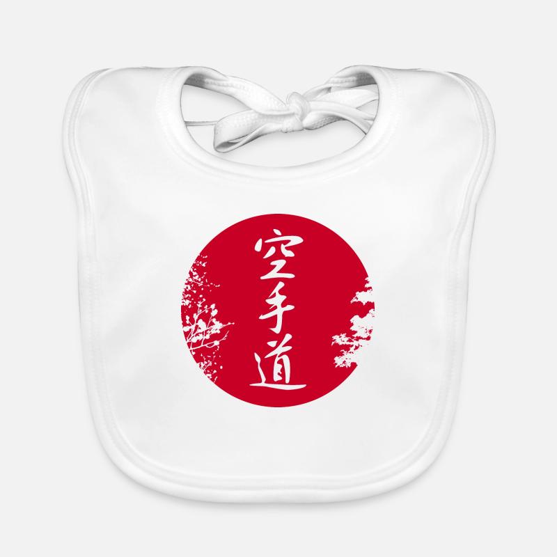 Karate-Do Au fRed Dot White Organic Baby Bibs