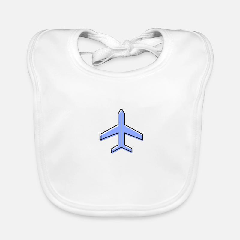Avion - Bavoir bio Bébé - blanc