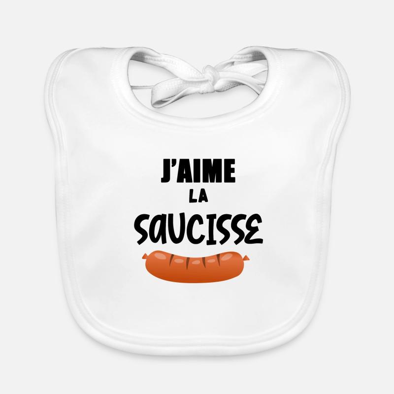 J'aime la saucisse Bavoir bio Bébé