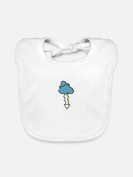 Gewitter - Baby Bio-Lätzchen - Weiß - Vorne