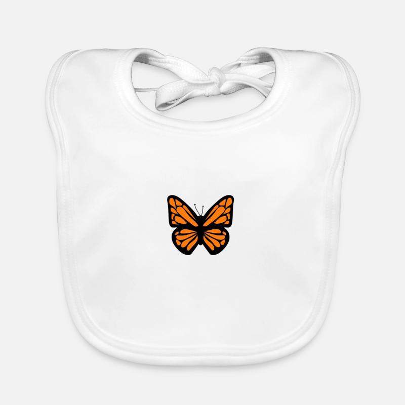 oranger Schmetterling - Baby Bio-Lätzchen - Weiß
