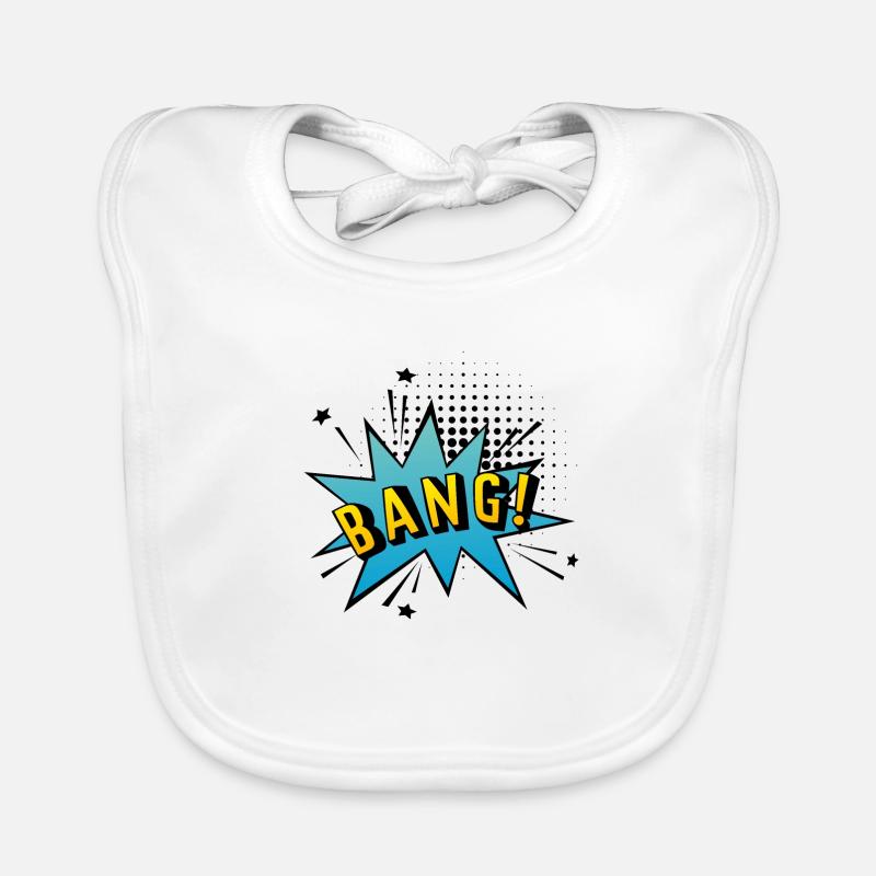 COUP! Bulle de dialogue dans un style pop-art Bavoir bio Bébé