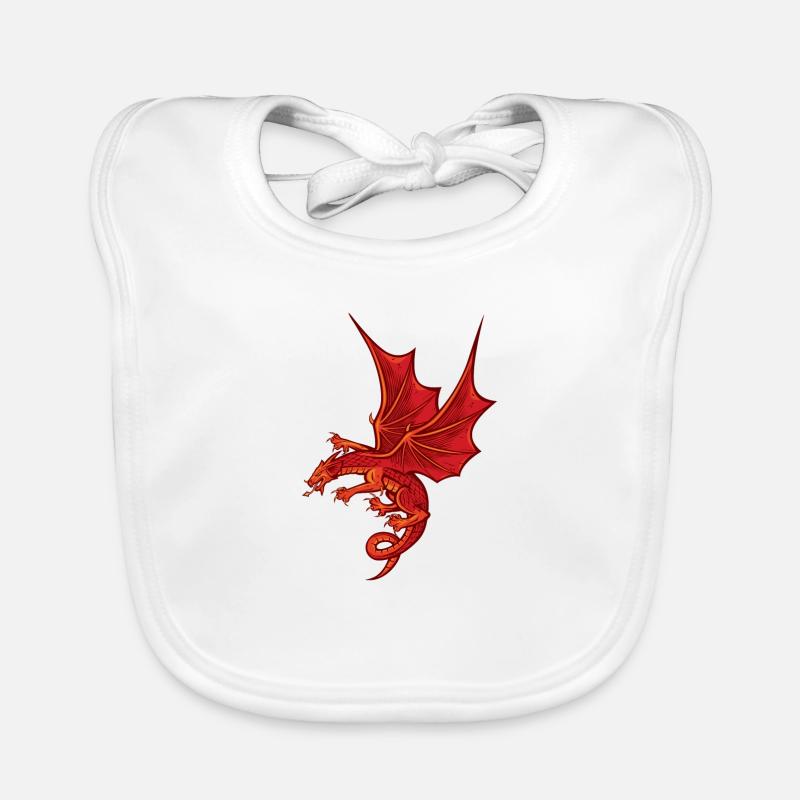 Impressive Red Dragon Organic Baby Bibs
