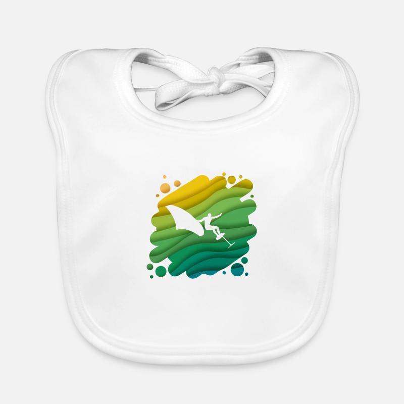Double Exposure Wingfoiling Surfing Surfer Gift Organic Baby Bibs