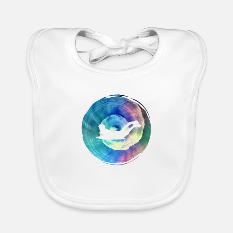 Idée cadeau surf double exposition art bodyboard - Bavoir bio Bébé - blanc