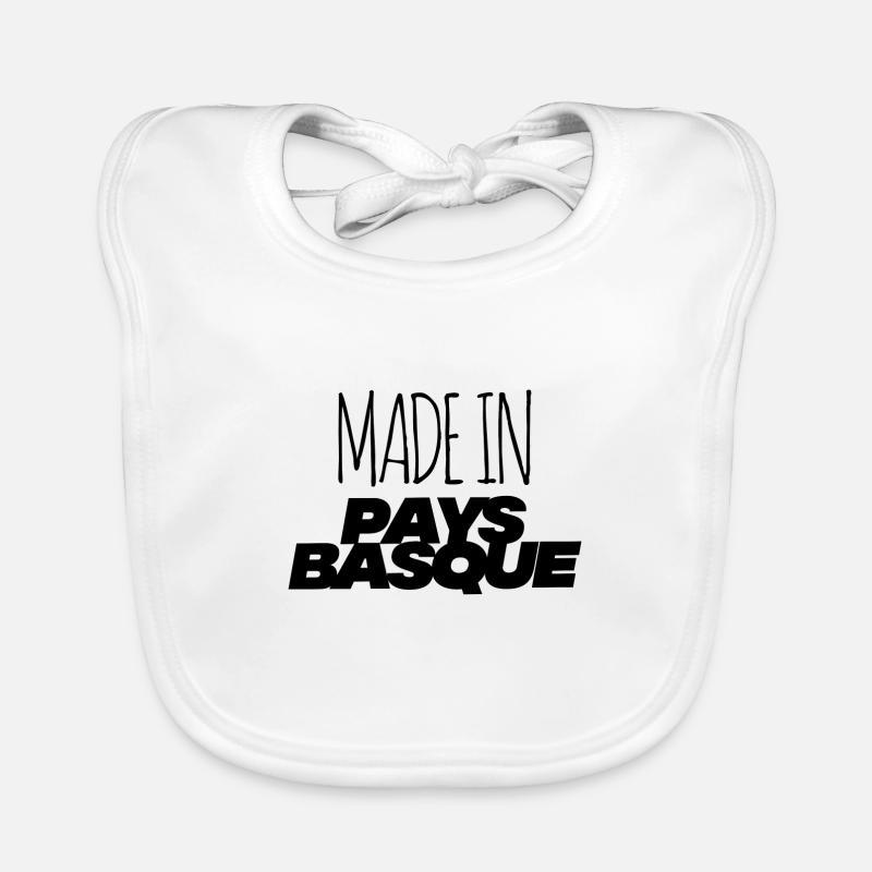 PAYS BASQUE Made in sud ouest Biarritz Bayonne - Bavoir bio Bébé - blanc
