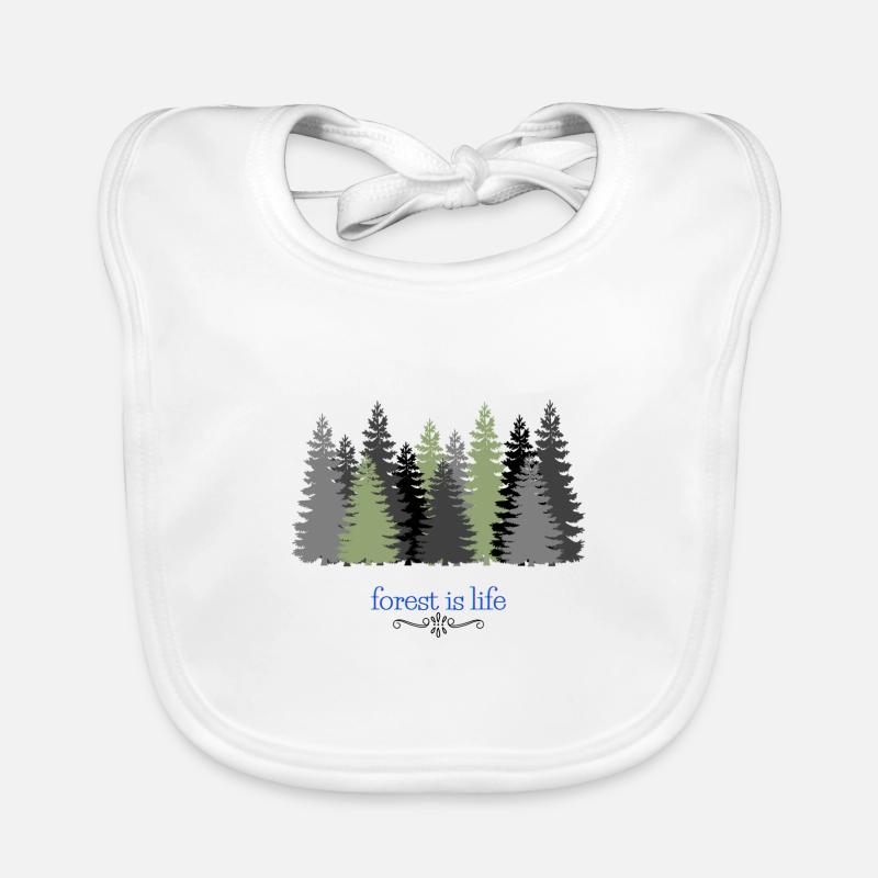 naturally -forest -illustration Organic Baby Bibs