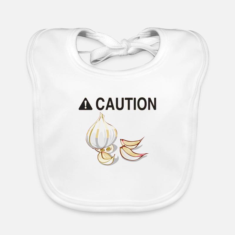 Caution Garlic Organic Baby Bibs