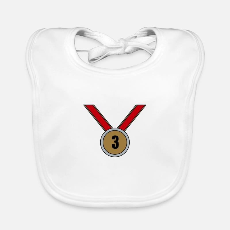 3rd place medal - Organic Baby Bibs - white