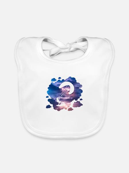 Double Exposure Kite Surfing Abenteuer Geschenk - Baby Bio-Lätzchen - Weiß - Vorne