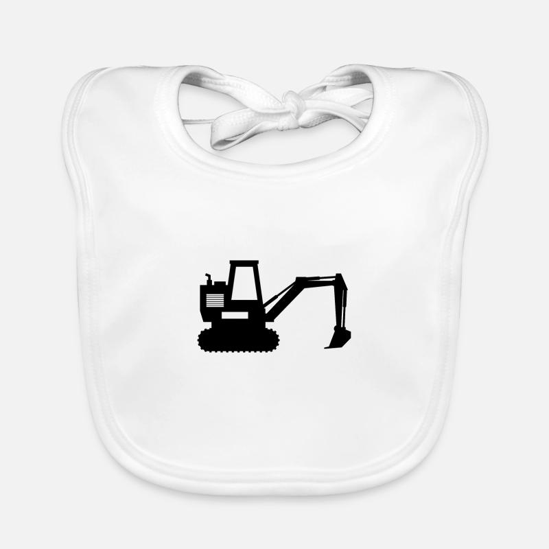 Bagger - Baby Bio-Lätzchen - Weiß