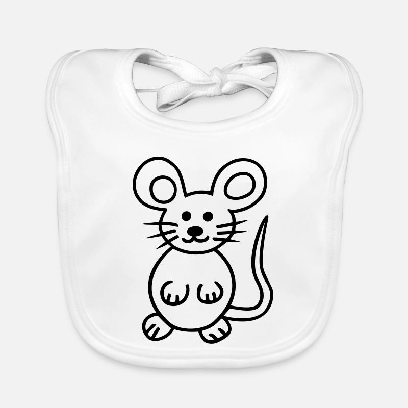 Maus, Mausi - Baby Bio-Lätzchen - Weiß