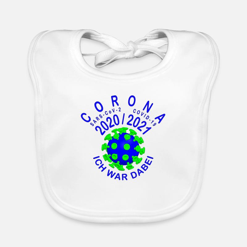 Virus Blue Green - Corona 2020/2021 J’étais là Bavoir bio Bébé