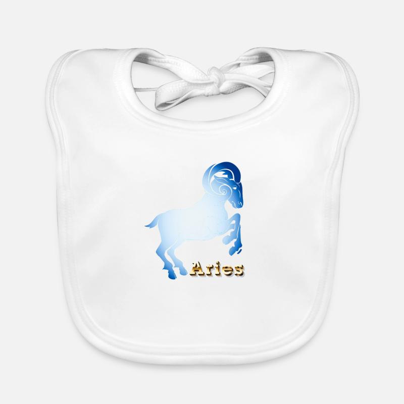 Widder Sternzeichen - Baby Bio-Lätzchen - Weiß