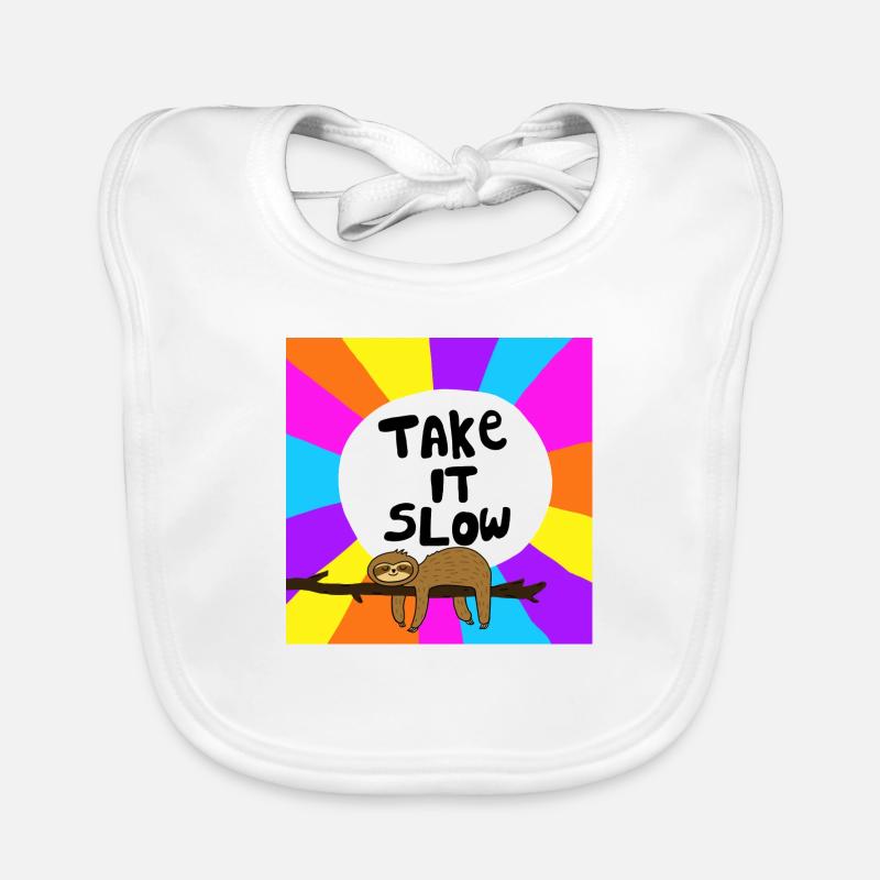 Nimm es langsam Faultier Baby Bio-Lätzchen