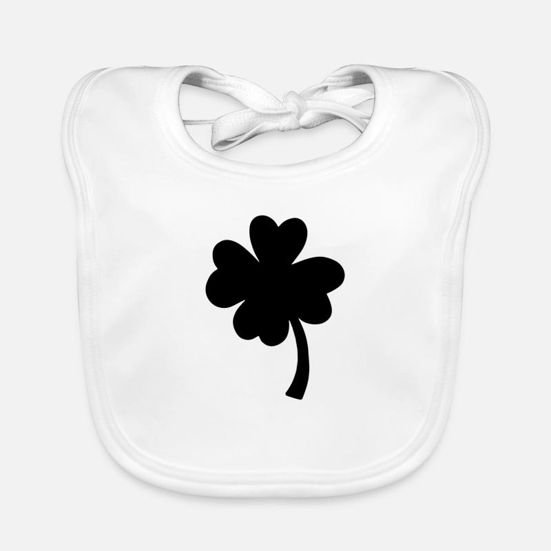 Four leaf clover - lucky - Saint Patrick Organic Baby Bibs
