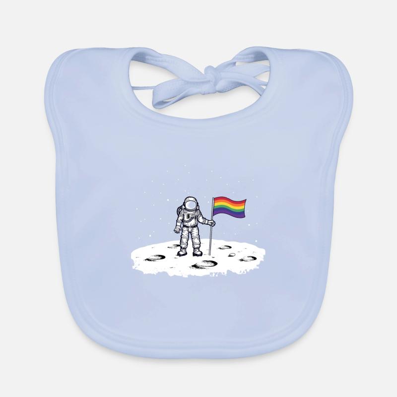 Astronaut rainbow flag Organic Baby Bibs