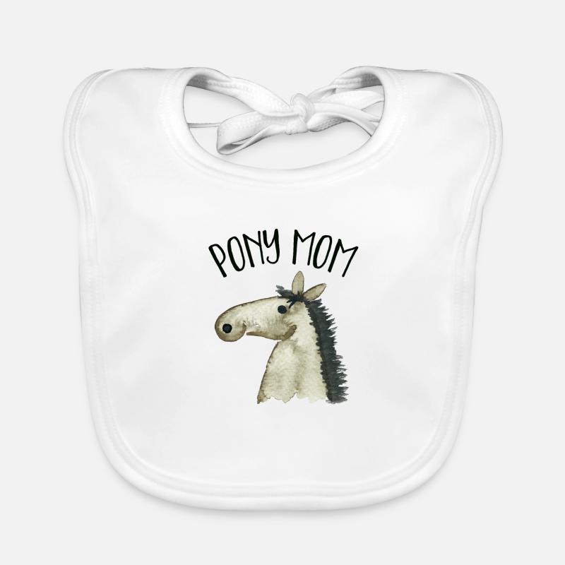 Pony Mom poney gris-brun Bavoir bio Bébé