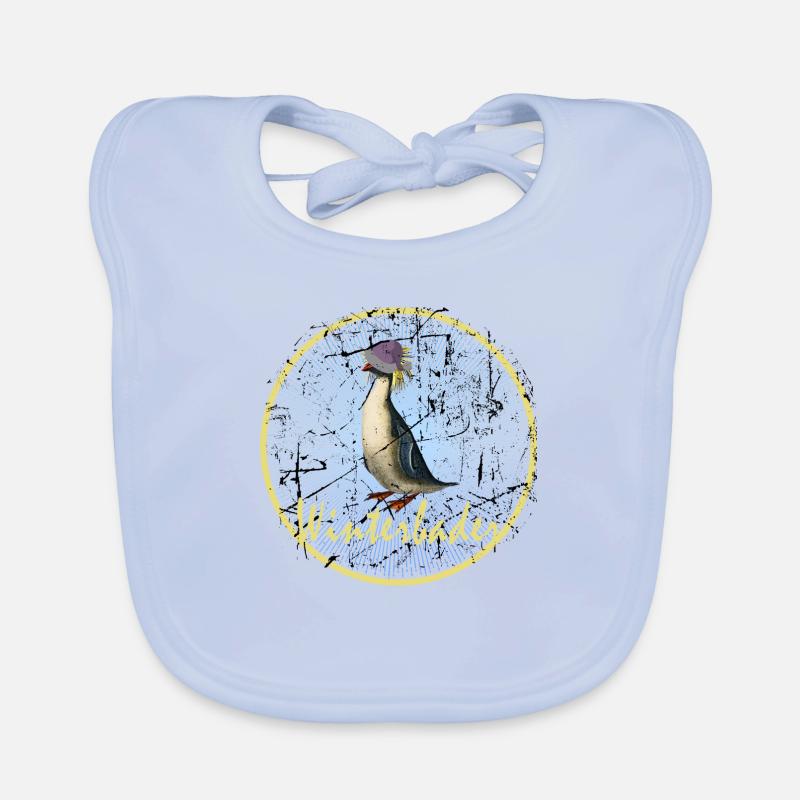 winterbader eisbader crazy ice penguin winter bathing Organic Baby Bibs
