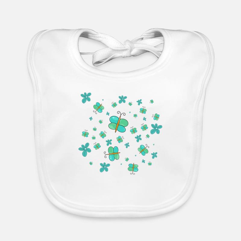 Papillon art motif coloré - papillon abstrait Bavoir bio Bébé