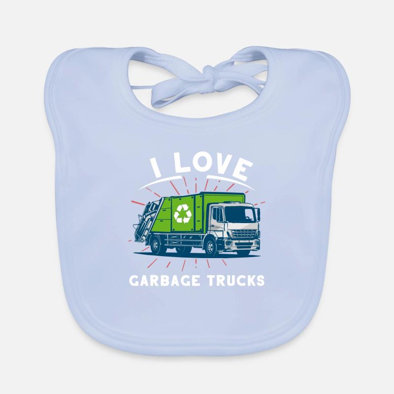 I love garbage truck garbage collection gift idea Organic Baby Bibs