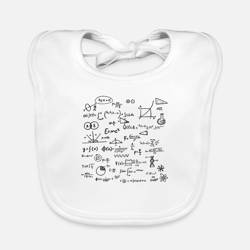 maths black Organic Baby Bibs