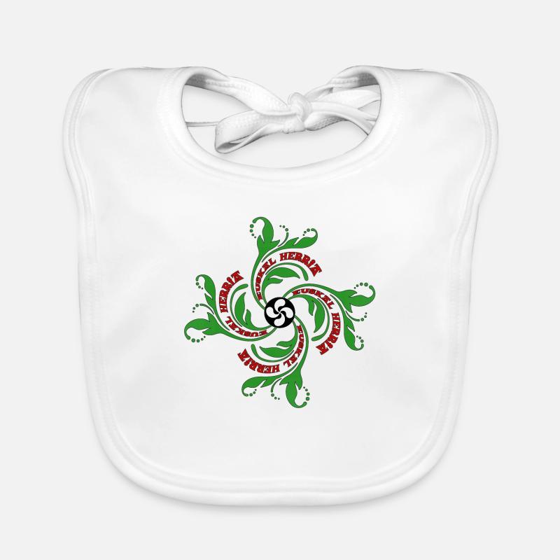 Croix du Pays Basque - Bavoir bio Bébé - blanc