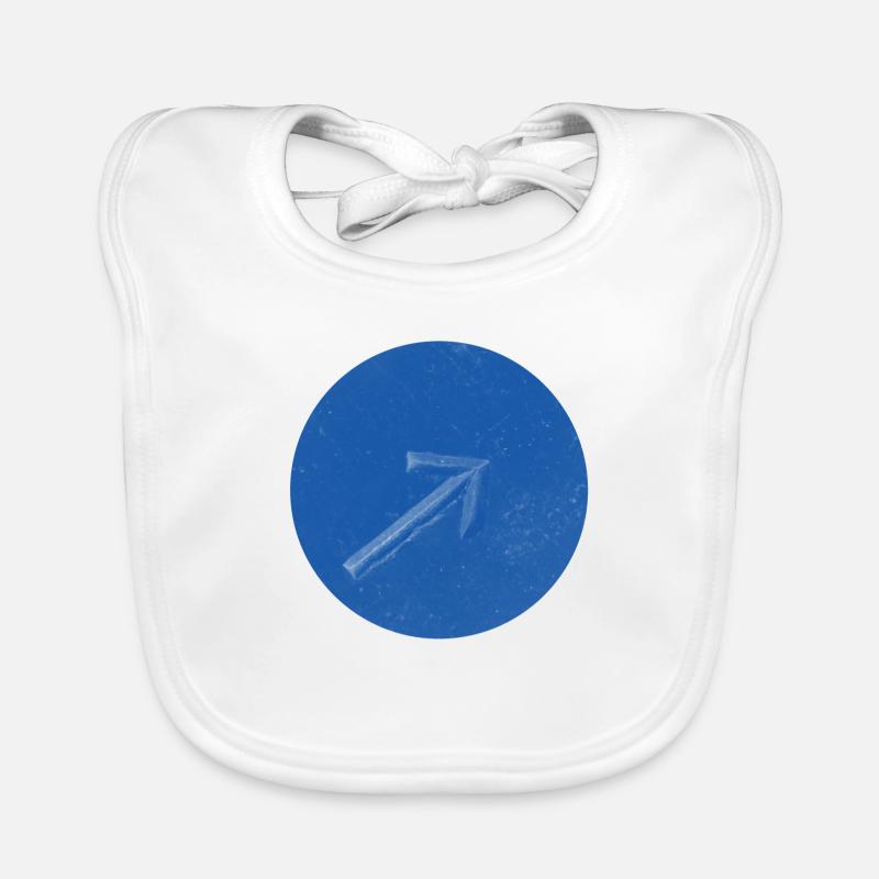 arrow up - Flèche vers le haut - Bavoir bio Bébé - blanc