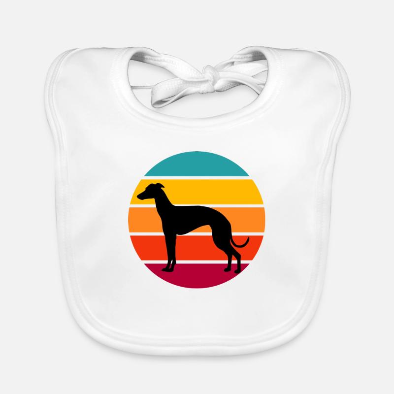 Retro Sunset Greyhound Baby Bio-Lätzchen