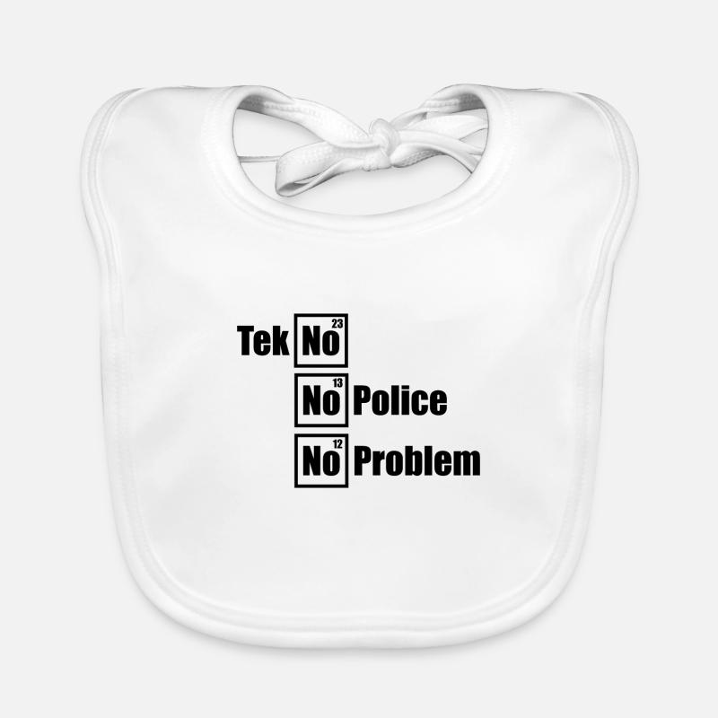 Tekno Techno No Police No Problem Raving Bavoir bio Bébé