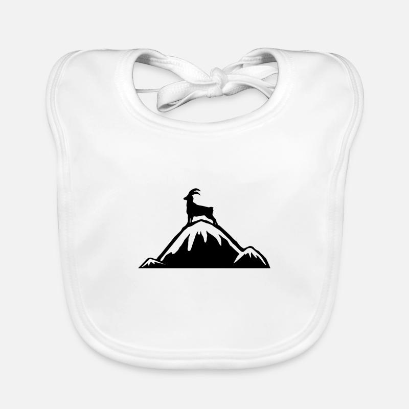Alpen Steinbock Bergsteigen Geschenkidee - Baby Bio-Lätzchen - Weiß