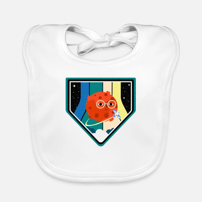 Mars Badge Space Organic Baby Bibs