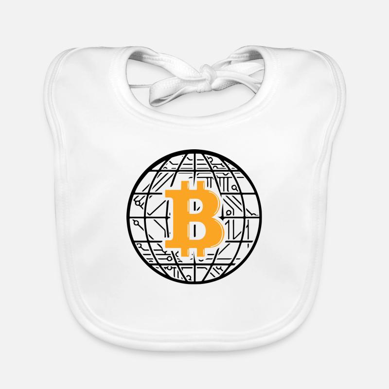 Bitcoin Blockchain Globe Baby Bio-Lätzchen
