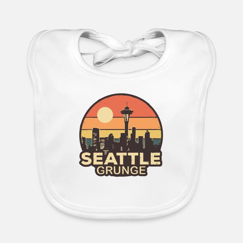 Seattle Grunge - Bavoir bio Bébé - blanc