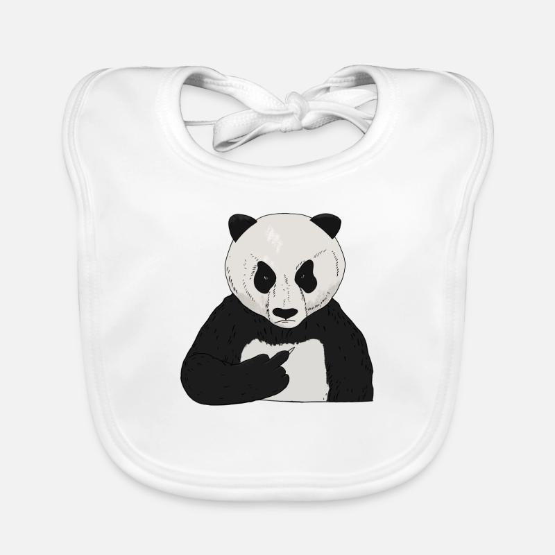 Mürrischer Pandabär mit Mittelfinger Baby Bio-Lätzchen