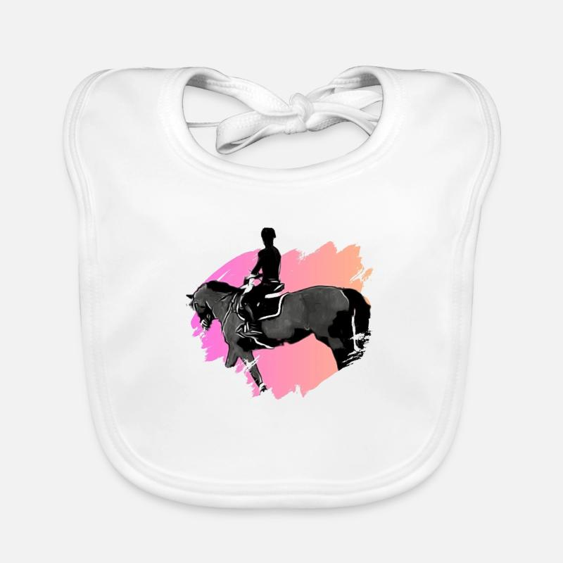 Cheval - Bavoir bio Bébé - blanc