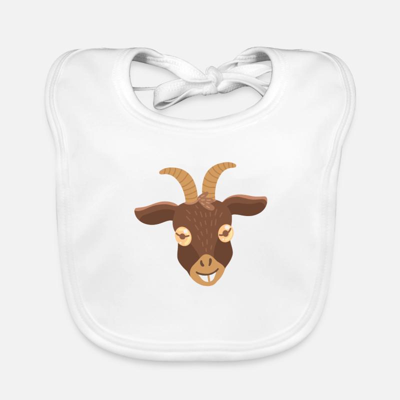 Goat face (Hand drawn) Organic Baby Bibs