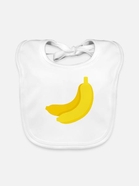 Banane - Bavoir bio Bébé - blanc - Devant