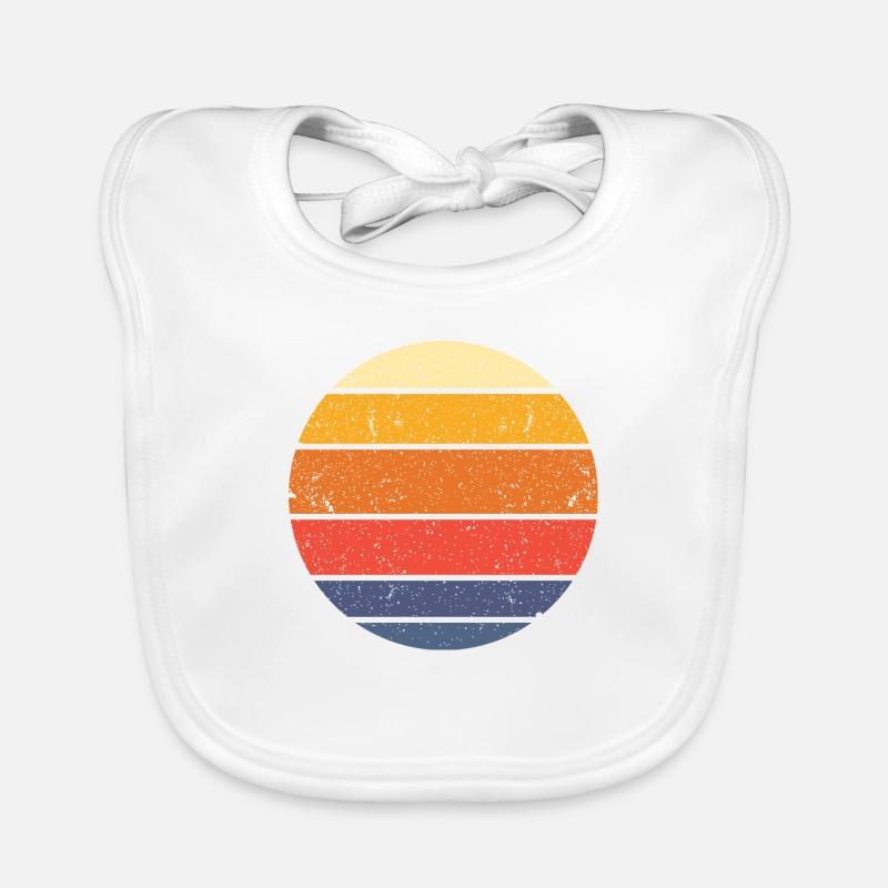 Circle vintage cool - Bavoir bio Bébé - blanc