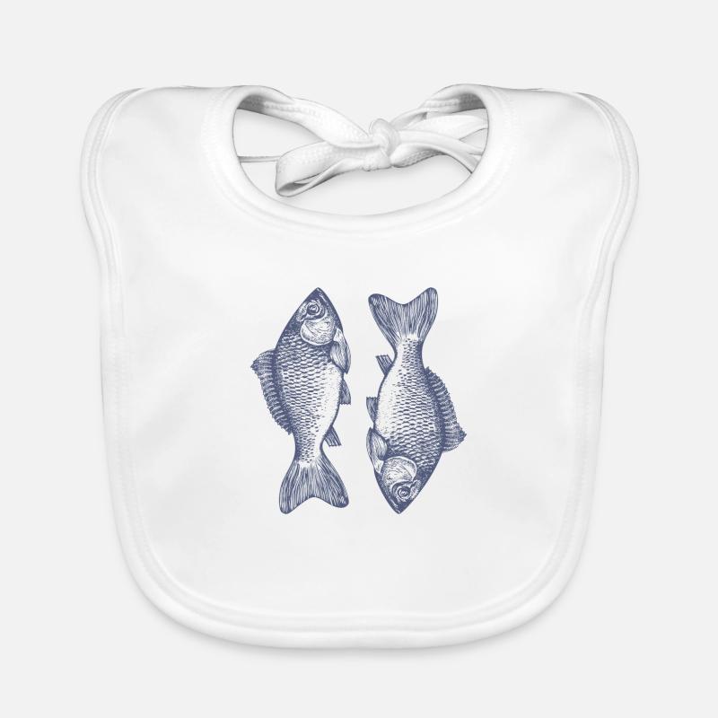The symmetrical fish Organic Baby Bibs