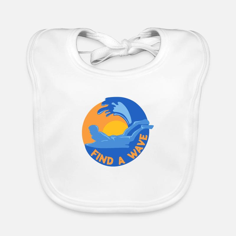 Find a wave Bodysurf Bodyboarding Geschenkidee Baby Bio-Lätzchen