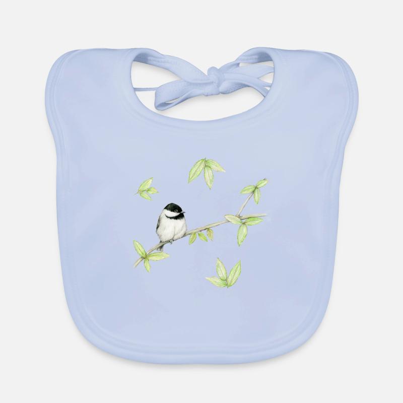 Eine Bleistiftzeichnung eines Mattenkopfes oder Glosskopfes Baby Bio-Lätzchen