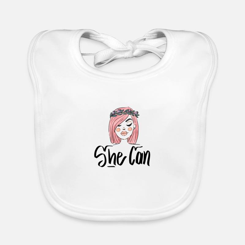 She Can - Baby Bio-Lätzchen - Weiß